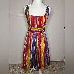 Calvin Klein Multicolor Striped Midi Dress | Size 4 | Like New